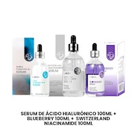Serum Ácido Hialur 100ml + Blueberry 100ml + Switzerland Niacina 100ml