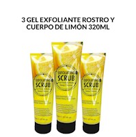 3 Gel Exfoliante Rostro y Cuerpo de Limón 320ml