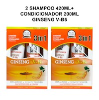 2 Shampoo 420ml+ Acondicionador 200ml  Ginseng V-B5