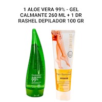 1 Aloe vera 99% - Gel Calmante 260ml + 1 Dr Rashel Depilador 100gr