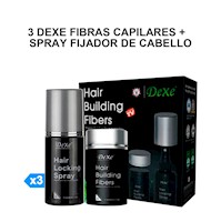 3 Dexe Fibras Capilares + Spray Fijador de Cabello
