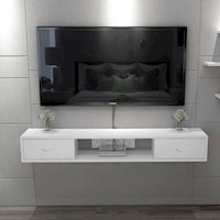 Mesa de TV Cambara 50" Movenda Blanco Jalador Ovalado