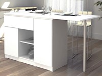 Isla de Cocina Moderna Rinaldi 2 puertas 1 cajón Tu Mesita color Blanco