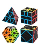 Cubos Rubik Moyu - Set 4 Cubos Carbón