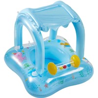 Asiento Flotador Inflable Con Techo Para Bebés Celeste