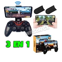 Mando para Celular Joystick Bluetooth Combo 3 en 1 Gatillo y Dedales