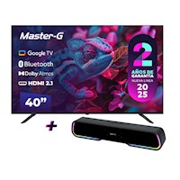 Combo Televisor Smart Tv 40" Led FHD Google TV + Parlante Soundbar Bluetooth TWS Master-G