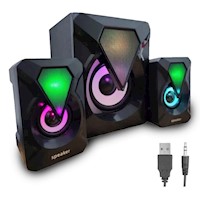 Parlante Multimedia Subwoofer 3 en 1 con Luces Rgb Para Pc Tv