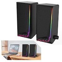 Parlantes Para PC Con Luz RGB Gamer y Entrada Auxiliar