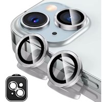 Micas de Camara Individuales Metal Plata para Iphone 15/ 15 Plus