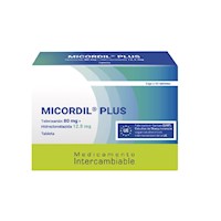 Micordil Plus 80 mg + 12.5 mg Tabletas