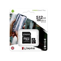 Memoria MicroSD Kingston Canvas Select 512GB 100mbs