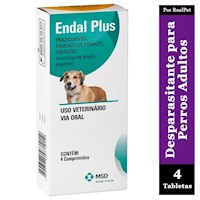 Antiparasitario Desparasitante para Perros Endal Plus Caja x 4 Tabletas