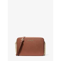 Michael Kors Bolso bandolera grande Jet Set de piel saffiano | Luggage