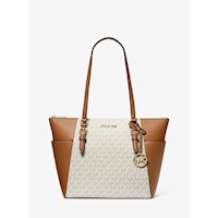 Michael Kors Bolso tote Charlotte grande de cuero | Vainilla