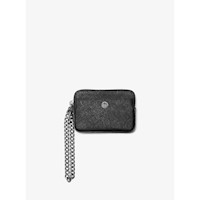 Michael Kors Tarjetero mediano con cadena de piel saffiano | Negro