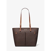 Michael Kors Bolso tote mediano con bolsillo y logotipo de Jet Set | Marrón