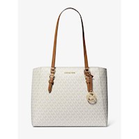 Michael Kors Bolso tote grande 3 en 1 con logotipo de Charlotte | Vainilla