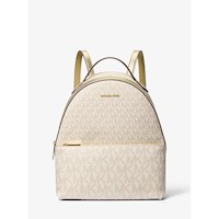 Michael Kors Mochila mediana Sheila de la firma en dos tonos | Oro pálido