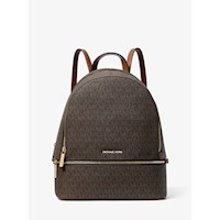 Michael Kors Mochila mediana con logotipo de la firma Rhea | Marrón