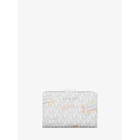 Michael Kors Cartera plegable impreso de Jet Set | Optic White