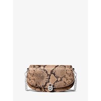 Michael Kors Bolso bandolera convertible Mila Snake en relieve | Driftwood