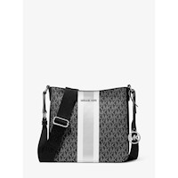 Michael Kors Bolso bandolera Jet Set Signature con rayas | Negro