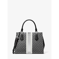 Michael Kors Bolso satchel Bolso con rayas y logo de la firma Marilyn | Negro