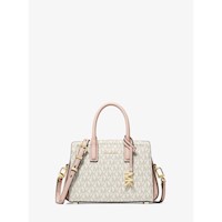 Michael Kors Bolso bandolera Laila de la firma | Vainilla/Rosa suave