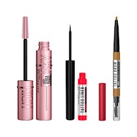 PACK MAYBELLINE MASCARA SKY HIGH + DELINEADOR DE OJOS + LAPIZ DE CEJAS