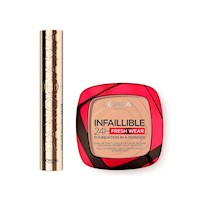 Pack Loreal Paris Mascara Panorama WTP + Base Polvo Infallible Fresh Wear