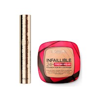 Pack Loreal Paris Mascara Panorama WTP + Base Polvo Infallible Fresh Wear