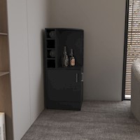 BAR BAJO ESQUINERO JAKES 2 PUERTAS 8 BOTELLEROS - NEGRO | TUHOME