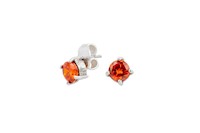 ARETE CUADRADO UÑAS CIRCON NARANJA PLATA 950
