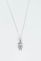 CADENA PANCER 40 CM Y DIJE NIÑO CIRCON AZUL  PLATA 950