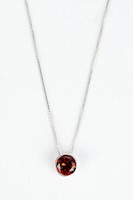 COLLAR PUNTO LUZ CIRCON ROJO PLATA 950