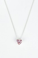 COLLAR PUNTO LUZ CORAZON CIRCON ROSADO PLATA 950