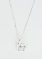 CADENA PANCER Y DIJE CORAZON LADO CIRCON  PLATA 950