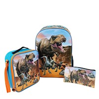 Set Mochila 2 bolsillos Oficio Scool Ranger - JURASSIC