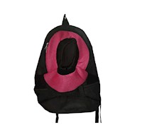 Mochila transportadora mascotas perro gato talla L fucsia