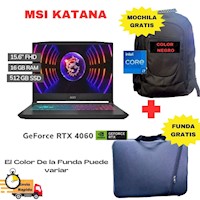 Laptop Msi Katana 15 B12vfk Core I7-12650h 8gb Rtx4060 16gb Ram 512gb Ssd 15-6