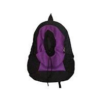 Mochila transportadora mascotas perro gato talla L morado