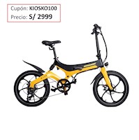 Bicicleta Eléctrica Monark E-Lite Aro 20" Negro Amarillo