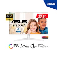 MONITOR ASUS VY249HE-W 23.8" IPS FHD 1920 x 1080 75Hz 1ms FreeSync BLANCO