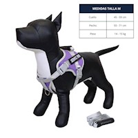 ARNÉS MORADO TALLA M REFLECTANTE PARA PERROS CON ASA