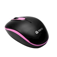 Mouse Óptico Inalámbrico TE5030, 1000 DPI, 2 Botones, Scroll, negro/rosado