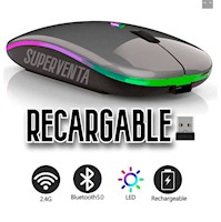 Mouse Inalámbrico Recargable Luces RGB USB