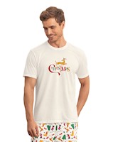 Camiseta manga corta de pijama navidad para hombre