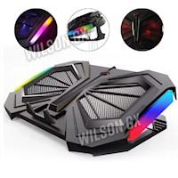 Cooler Laptop Gamer Rgb con 2 Ventiladores 4 Niveles de Altura