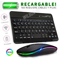 Kit Teclado con Mouse Inalambrico Recargable para pc tablet Bluetooth